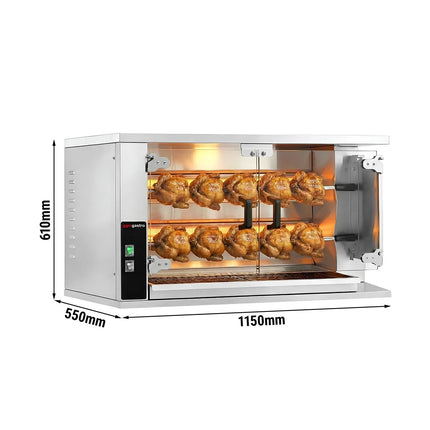 GGM Gastro Lò Quay Gà Gas - 9.4kW - 2 Xiên - Đến 10 Con Gà
