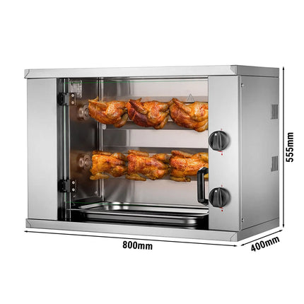 GGM Gastro Lò Quay Gà Gas Mini - 4.4kW - 2 Xiên - Đến 6 Con Gà