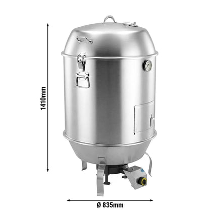GGM Gastro Lò Quay Vịt Gas - Điều Khiển Cơ - 10kW - 835x1410x835mm - Thép Không Gỉ - Đến 15 Con Vịt 1.5kg