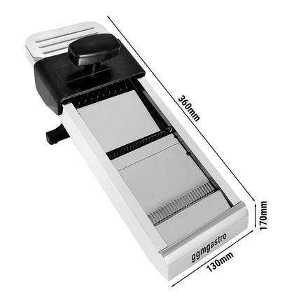 GGM Gastro Mandoline Slicer - with 3 Attachments & Ripple‑Cut Blade - Stainless Steel