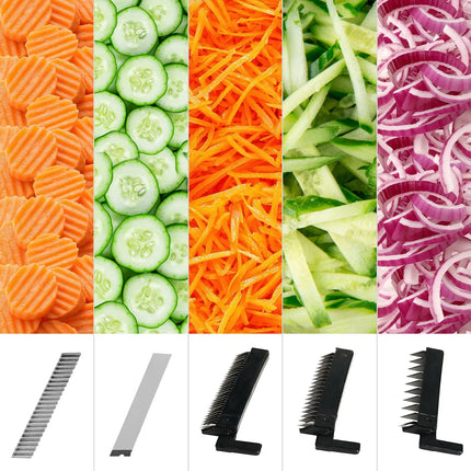 GGM Gastro Mandoline Slicer - with 3 Attachments & Ripple‑Cut Blade - Stainless Steel
