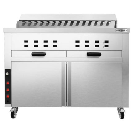 GGM Gastro Mangal Charcoal Grill - 1120mm - for Adana & Shish Kebab - 15 automatic rotating skewers - with cabinet base