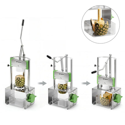 GGM Gastro Manual Pineapple Peeler – with 2 Interchangeable Blades Ø 74 & 89 mm – Removes Core & Peel
