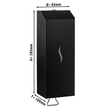 GGM Gastro Manual Soap Dispenser - 1000ml - Stainless steel - Black - wall mounted, manual, push-button, refillable reservoir