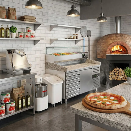 GGM Gastro Máy Cán Bột Pizza - Cho Bột Pizza 260-400mm - 370W - Độ Dày Bột 1-4mm