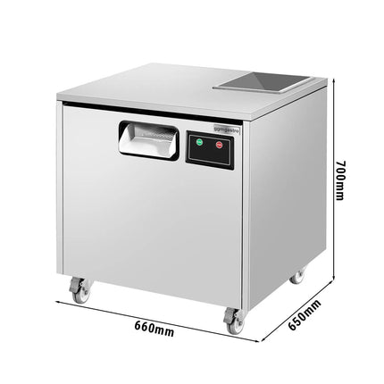 GGM Gastro Máy Đánh Bóng Dao Dĩa - 600W - Kèm Đèn UV-C & Bánh Xe - Kèm 1 Túi Hạt Đánh Bóng