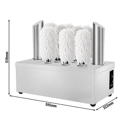 GGM Gastro Máy Đánh Bóng Ly - 2.62kW - Kèm Quạt Khí Nóng & 8 Chổi Xoay