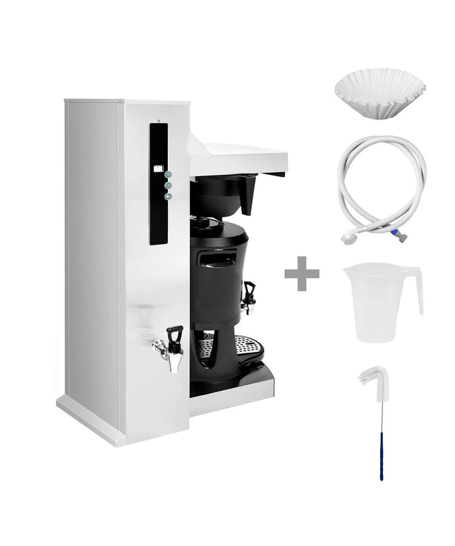 GGM Gastro Máy Pha Cà Phê Số Lượng Lớn - 5L - 4.5kW - Có Đấu Nối Nước Trực Tiếp & Vòi Nước Nóng - Kèm Bình Giữ Nhiệt