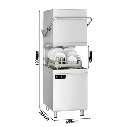 GGM Gastro Máy Rửa Chén Băng Chuyền - Điều Khiển Cơ - 6.52kW - Kèm Bơm Định Lượng Hóa Chất & Trợ Xả