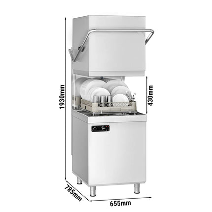 GGM Gastro Máy Rửa Chén Băng Chuyền - Điều Khiển Cơ - 6.52kW - Kèm Bơm Định Lượng Hóa Chất & Trợ Xả