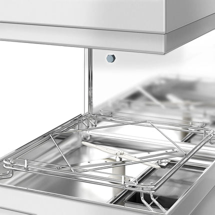 GGM Gastro Máy Rửa Chén Băng Chuyền Hai Lớp Vỏ - 7.1kW - Kèm Bơm Xả - Bơm Hóa Chất Tự Động