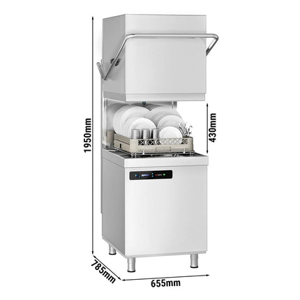 GGM Gastro Máy Rửa Chén Băng Chuyền Hai Lớp Vỏ - Điều Khiển Số - 7.1kW - Kèm Bơm Định Lượng Hóa Chất & Trợ Xả