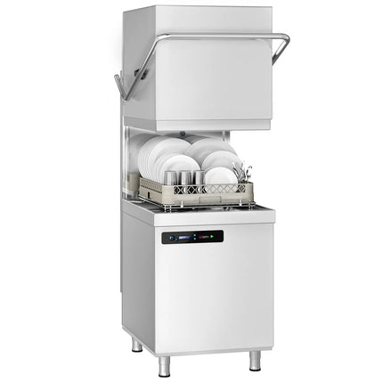 GGM Gastro Máy Rửa Chén Băng Chuyền Hai Lớp Vỏ - Điều Khiển Số - 7.1kW - Kèm Bơm Định Lượng Hóa Chất & Trợ Xả