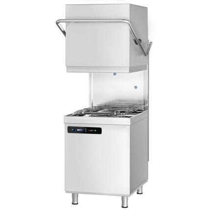 GGM Gastro Máy Rửa Chén Băng Chuyền Hai Lớp Vỏ - Điều Khiển Số - 7.1kW - Kèm Bơm Định Lượng Hóa Chất & Trợ Xả, Bơm Xả