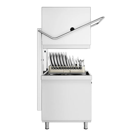 GGM Gastro Máy Rửa Chén Băng Chuyền Hai Lớp Vỏ - Điều Khiển Số - 7.1kW - Kèm Bơm Định Lượng Hóa Chất & Trợ Xả, Bơm Xả