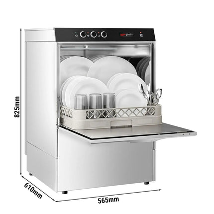 GGM Gastro Máy Rửa Chén Gầm Bàn - Giỏ 500mm - Điều Khiển Cơ - 4.9kW - Kèm Bơm Định Lượng Hóa Chất & Trợ Xả