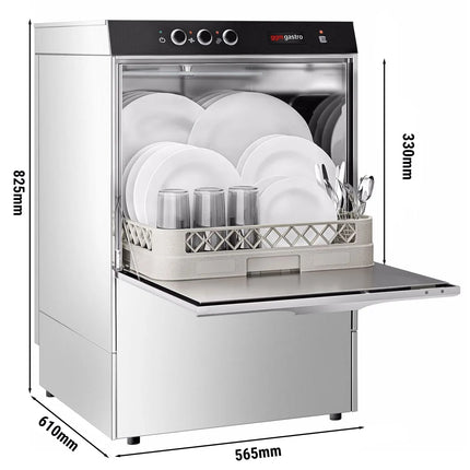 GGM Gastro Máy Rửa Chén Gầm Bàn - Giỏ 500mm - Điều Khiển Cơ - 4.9kW - Kèm Bơm Xả, Trợ Xả & Hóa Chất