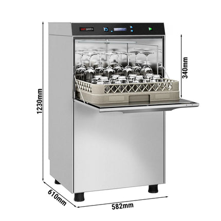GGM Gastro Máy Rửa Chén Gầm Bàn - Giỏ 500mm - Điều Khiển Số - 3.9kW - Kèm Bơm Định Lượng Hóa Chất & Trợ Xả