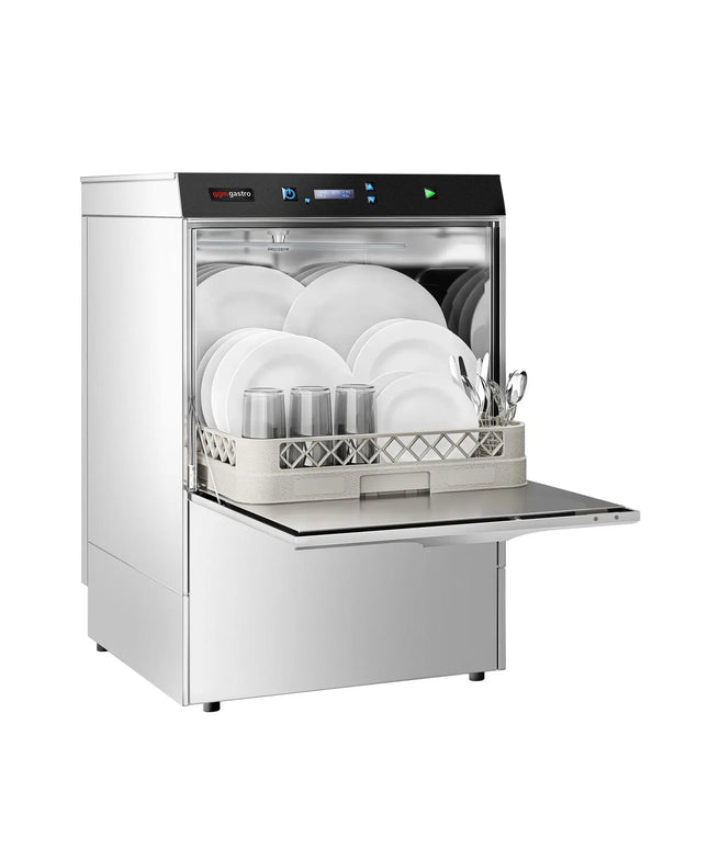 GGM Gastro Máy Rửa Chén Gầm Bàn Hai Lớp Vỏ - Giỏ 500mm - Điều Khiển Số - 3.9kW - Kèm Bơm Xả, Trợ Xả & Hóa Chất
