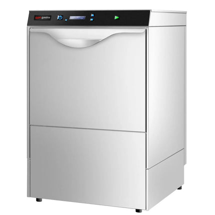 GGM Gastro Máy Rửa Chén Gầm Bàn Hai Lớp Vỏ - Giỏ 500mm - Điều Khiển Số - 3.9kW - Kèm Bộ Làm Mềm Nước Tích Hợp - Bơm Xả, Trợ Xả & Hóa Chất