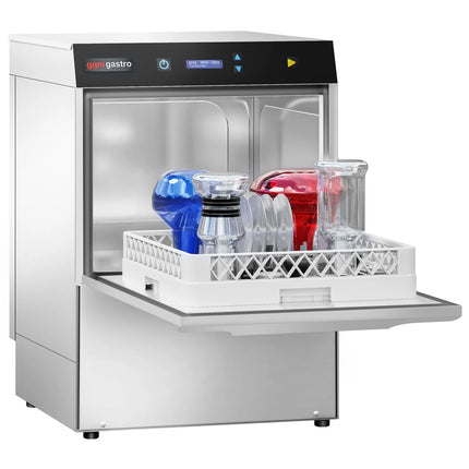 GGM Gastro Máy Rửa Chén Gầm Bàn Hai Lớp Vỏ - Giỏ 500mm - Điều Khiển Số - 4.9kW - Kèm Bơm Xả, Trợ Xả & Hóa Chất