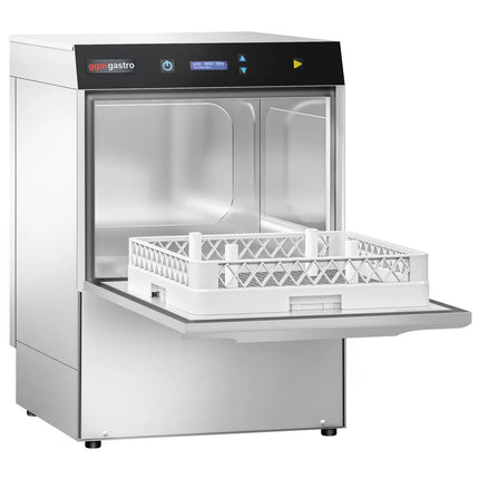 GGM Gastro Máy Rửa Chén Gầm Bàn Hai Lớp Vỏ - Giỏ 500mm - Điều Khiển Số - 4.9kW - Kèm Bơm Xả, Trợ Xả & Hóa Chất