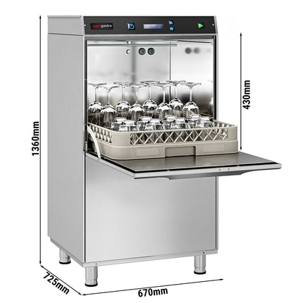 GGM Gastro Máy Rửa Chén Hai Lớp Vỏ - Điều Khiển Số - 6.75kW - Kèm Bơm Xả, Trợ Xả & Hóa Chất