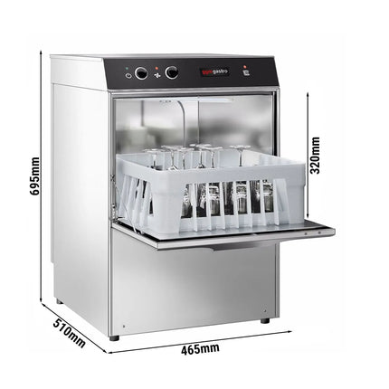 GGM Gastro Máy Rửa Ly Compact - Điều Khiển Cơ - 2.97kW - Kèm Bơm Xả, Bơm Hóa Chất & Trợ Xả