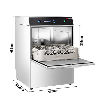 GGM Gastro Máy Rửa Ly Compact Hai Lớp Vỏ - Điều Khiển Cơ - 2.97kW - Kèm Bơm Xả, Bơm Hóa Chất & Trợ Xả