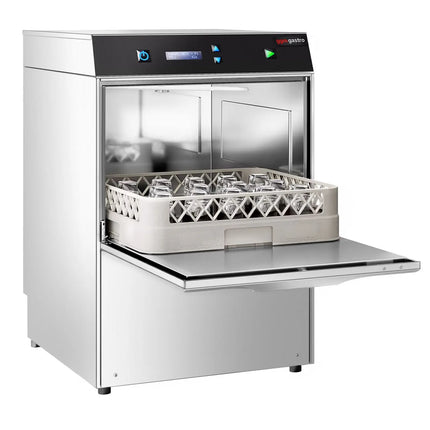 GGM Gastro Máy Rửa Ly Compact Hai Lớp Vỏ - Điều Khiển Cơ - 2.97kW - Kèm Bơm Xả, Bơm Hóa Chất & Trợ Xả
