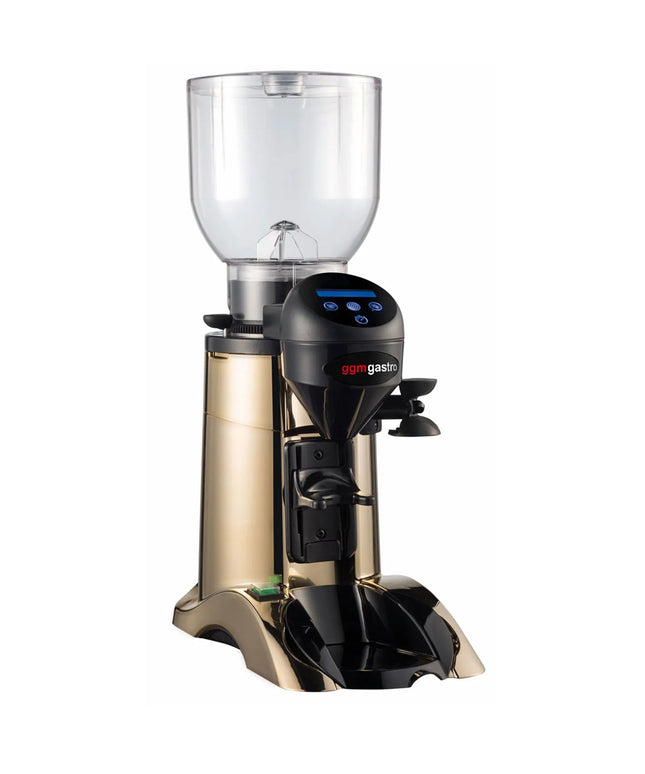 GGM Gastro Máy Xay Cà Phê - 2kg - 77dB - Có Bộ Định Lượng - Vàng Gold