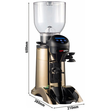 GGM Gastro Máy Xay Cà Phê - 2kg - 77dB - Có Bộ Định Lượng - Vàng Gold