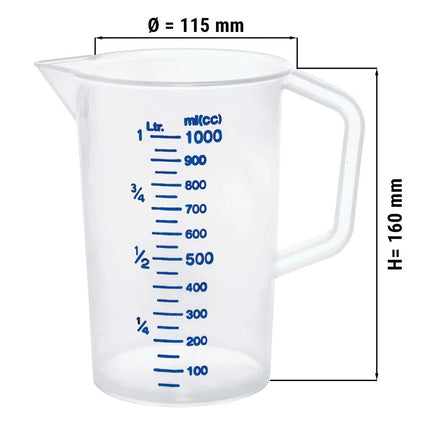 GGM Gastro Measuring Jug - Polypropylene - 1L - with 100ml graduations