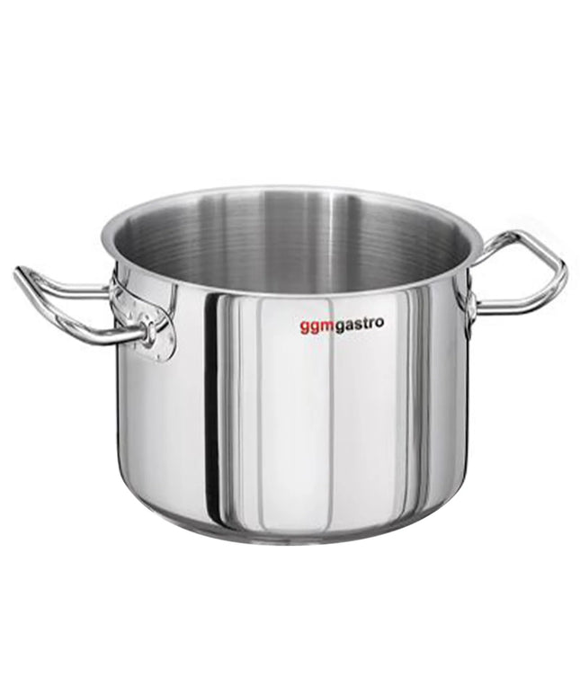 GGM Gastro Medium Stock Pot - - Stainless Steel - 7L - Ø 240mm - Height: 150mm - Induction Compatible