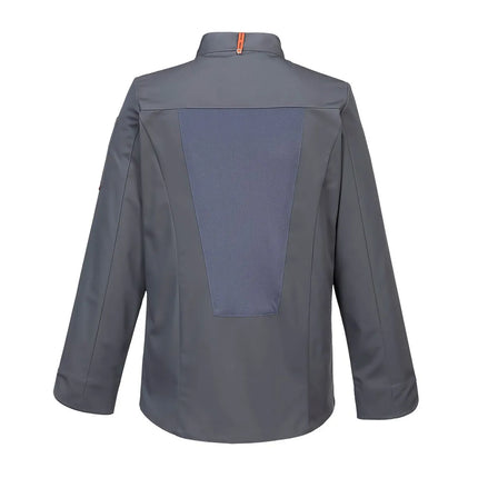 GGM Gastro MeshAir Pro Unisex Chef Jacket - Long Sleeve - Grey - Size: L