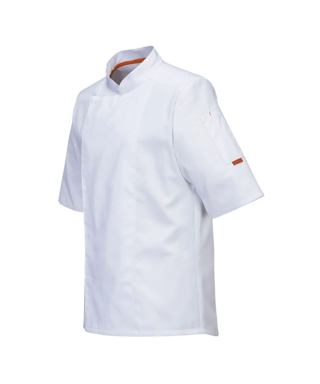 GGM Gastro MeshAir Pro Unisex Chef Jacket - Short Sleeve - White - Size: S