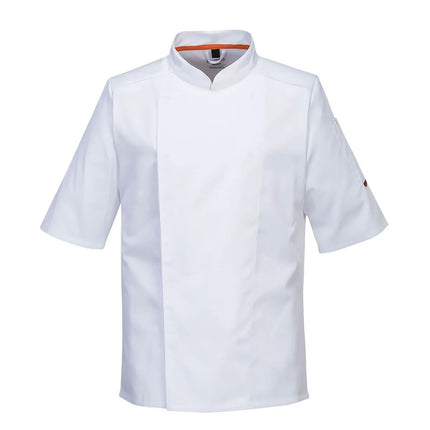 GGM Gastro MeshAir Pro Unisex Chef Jacket - Short Sleeve - White - Size: XXL