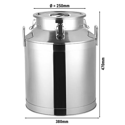 GGM Gastro Milk can with lid - 40L - Stainless steel - CE-stamped