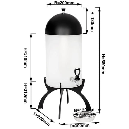 GGM Gastro Milk Dispenser - Black - incl. drip tray