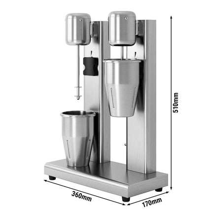 GGM Gastro Milkshake & Drinks Mixer ECO - twin spindle - 2x 950ml - 2x 80 Watt - 2 speeds