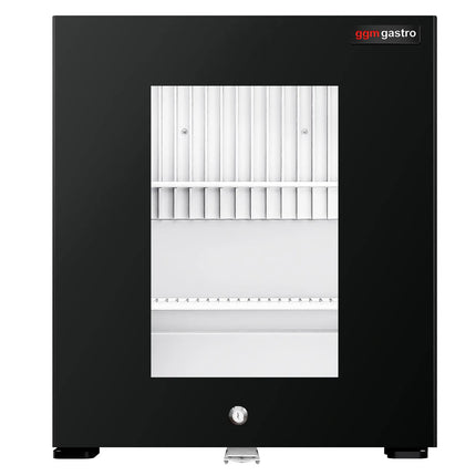 GGM Gastro Mini Bar Refrigerator - 402mm - 34L - with 1 glass door & lock | reversible hinges - Black - Double-glazed glass door