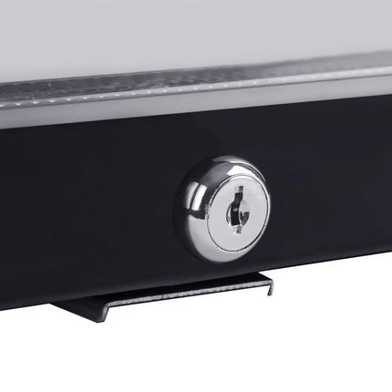 GGM Gastro Mini Bar Refrigerator - 402mm - 34L - with 1 glass door & lock | reversible hinges - Black - Double-glazed glass door
