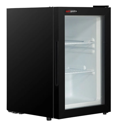 GGM Gastro Mini Bar Refrigerator - 440mm - 62L - with 1 glass door & reversible hinges - Black