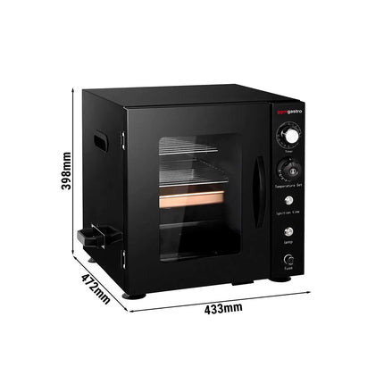 GGM Gastro Mini Smoker Oven - Manual - with 2 Racks & Glass Door - 433x472mm - Black