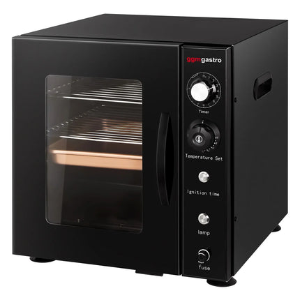 GGM Gastro Mini Smoker Oven - Manual - with 2 Racks & Glass Door - 433x472mm - Black