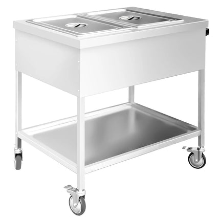 GGM Gastro Mobile Bain Marie - 2x GN 1/1 - 100mm deep - Wet Heat - 1,95 kW - with Drain Tap