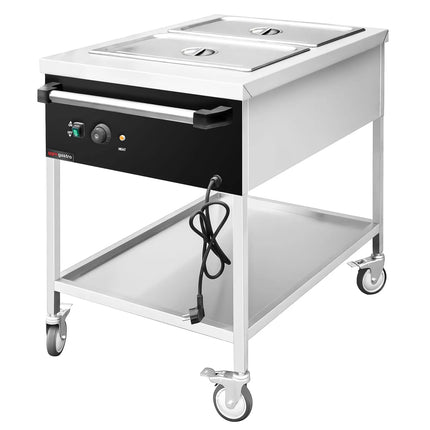 GGM Gastro Mobile Bain Marie - 2x GN 1/1 - 100mm deep - Wet Heat - 1,95 kW - with Drain Tap