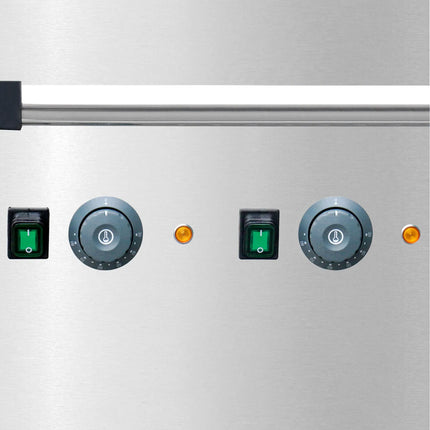 GGM Gastro Mobile Bain Marie - 2x GN 1/1 - 150mm deep - 1,95 kW - individually controlled wells - with Drain Tap