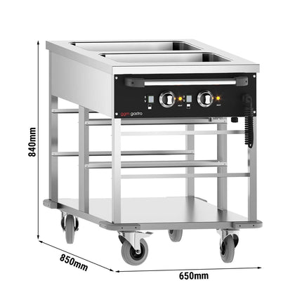 GGM Gastro Mobile Bain Marie - 2x GN 1/1 - 2 kW - individually controlled wells
