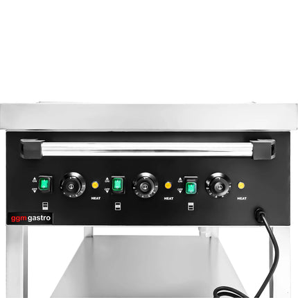 GGM Gastro Mobile Bain Marie - 3x GN 1/1 - 150mm deep - Wet Heat - 3 kW - individually controlled wells - with Drain Tap